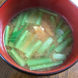 小松菜と京揚げの味噌汁